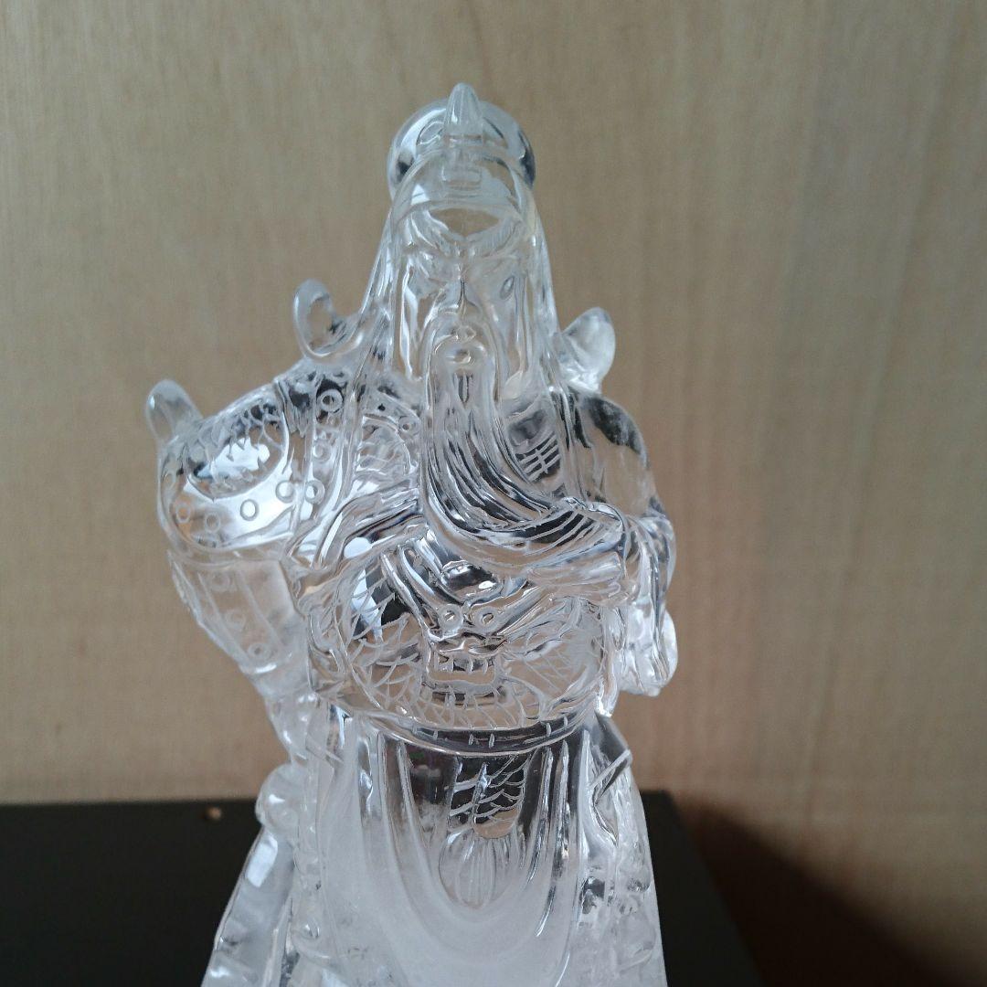 関羽 天然水晶 手彫り (大) パワーストーン 原石 石 インテリア 小物 置物