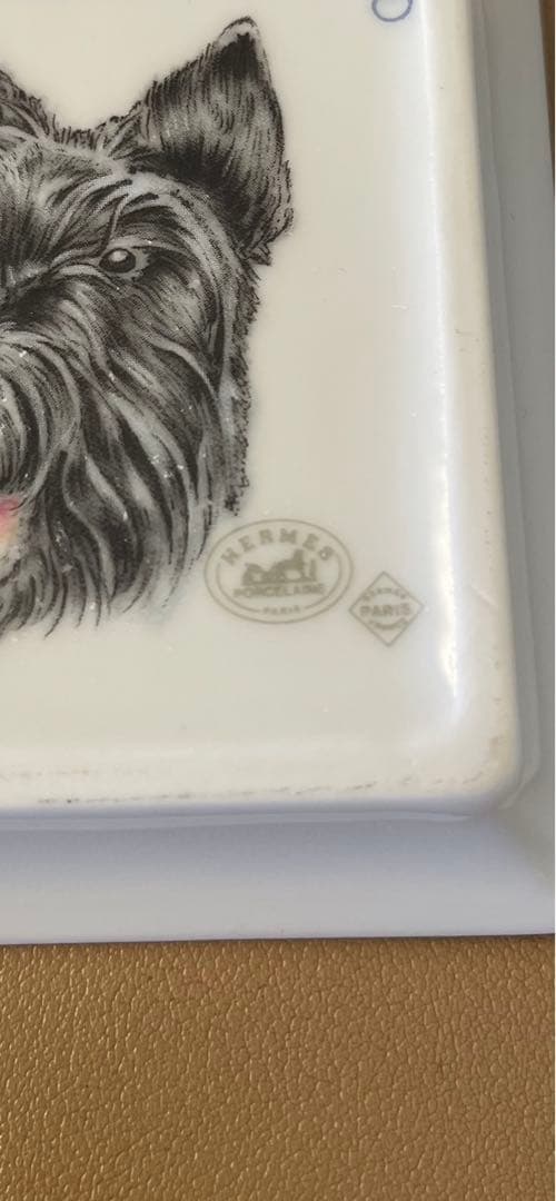 HERMES 灰皿　プレート　イノシシ　スコティッシュテリア