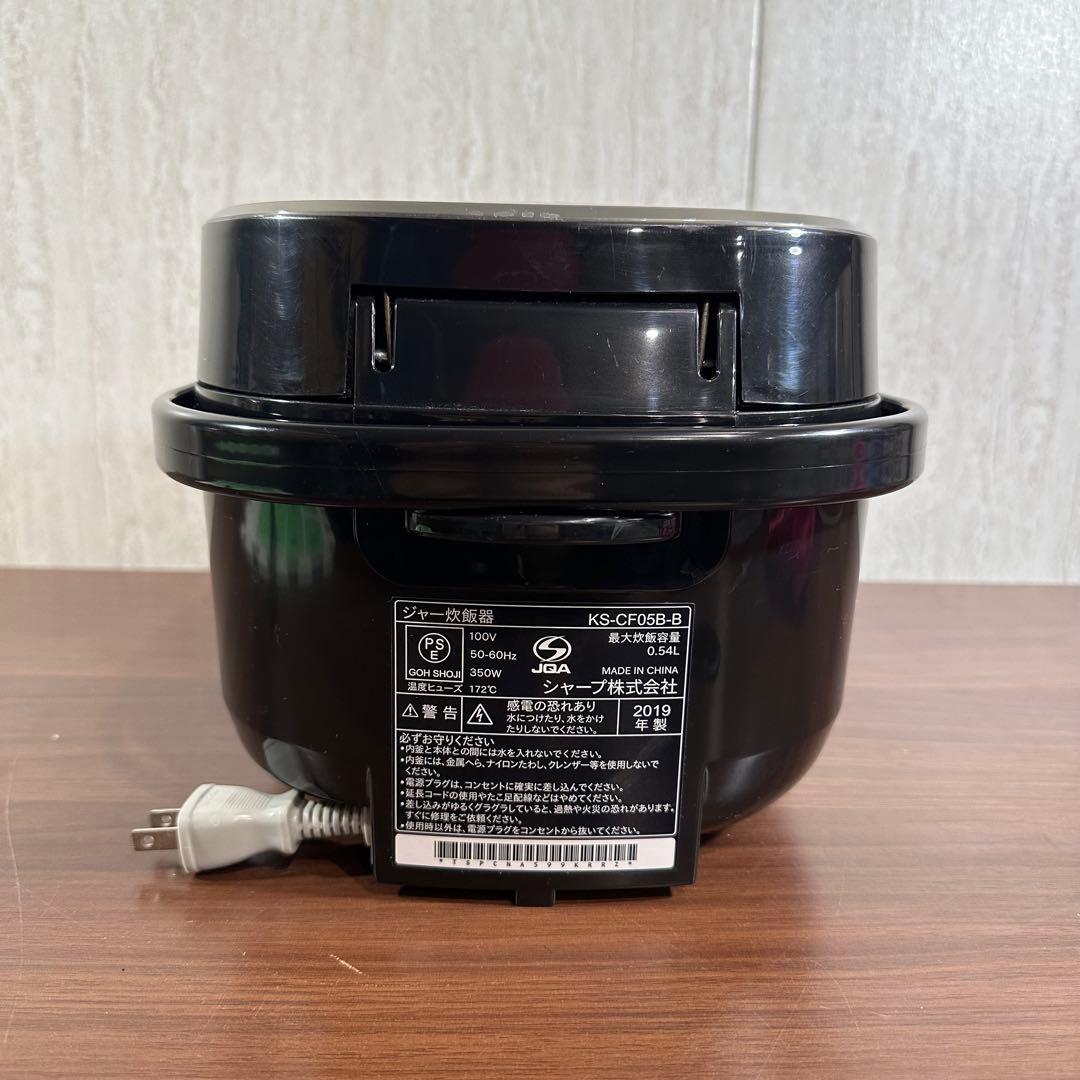 美品 SHARP 3合炊き ジャー炊飯器 KS-CF05B-B 19年製