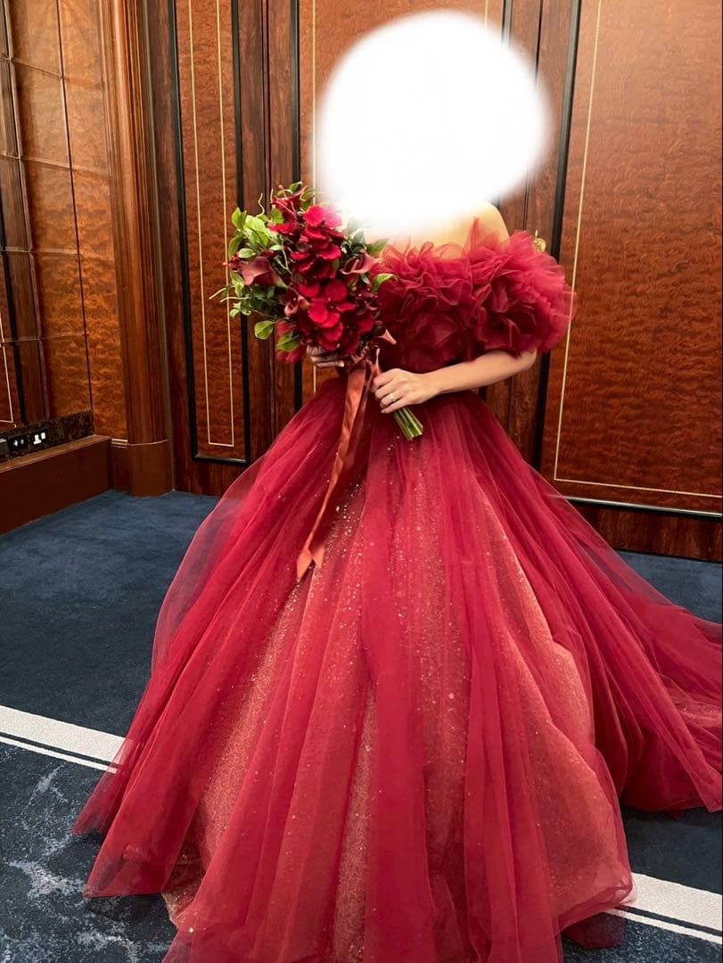 赤　造花ブーケ　ブートニエール　クラッチブーケ