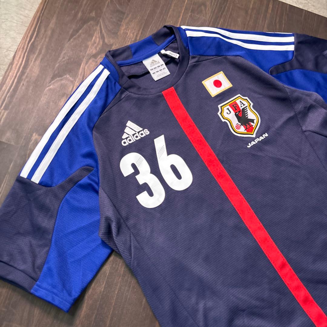 8SM1 adidas 日本代表ユニフォーム　サッカー　Tシャツ　サイン入り古着