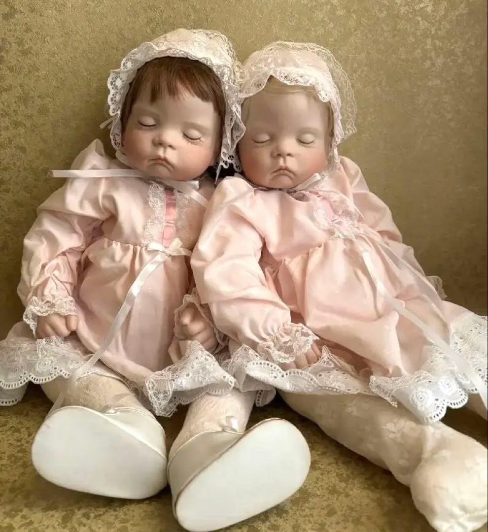 リボーンドール　双子　SUGAR BRITCHES ベビー　ビスクドール　刻印