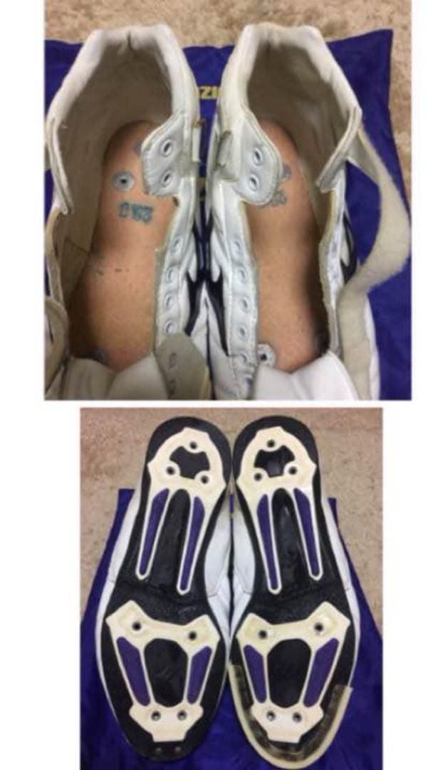 【MIZUNO】 ホワイト ハイカット スパイク