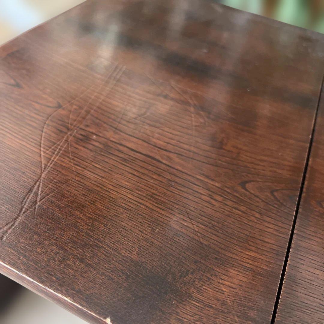 木製折りたたみ文机 和机 三段引き出し 古道具 古民具 アンティーク 隠し引出し