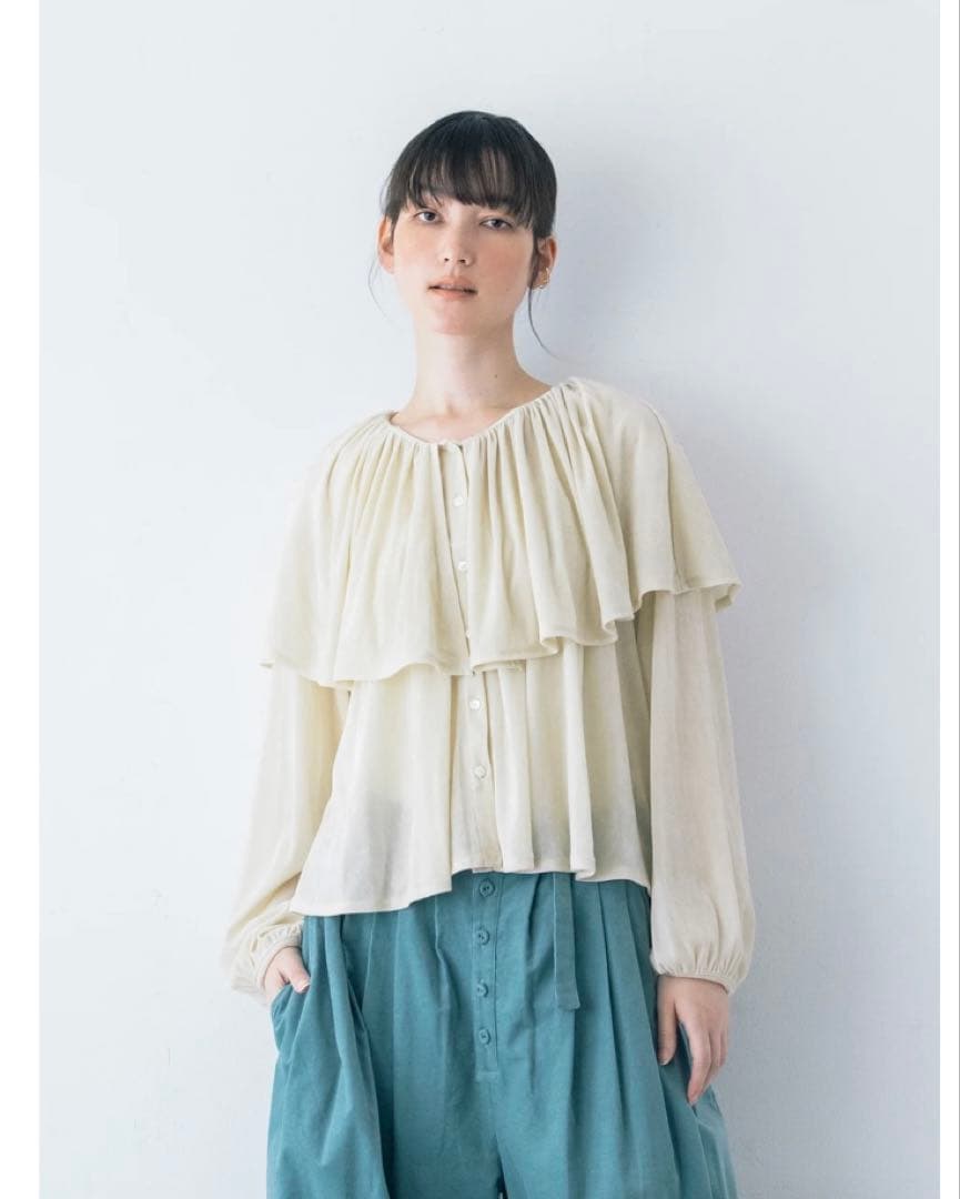 ポルテデブトン　ワイドカラーカーディガン　ブラウス