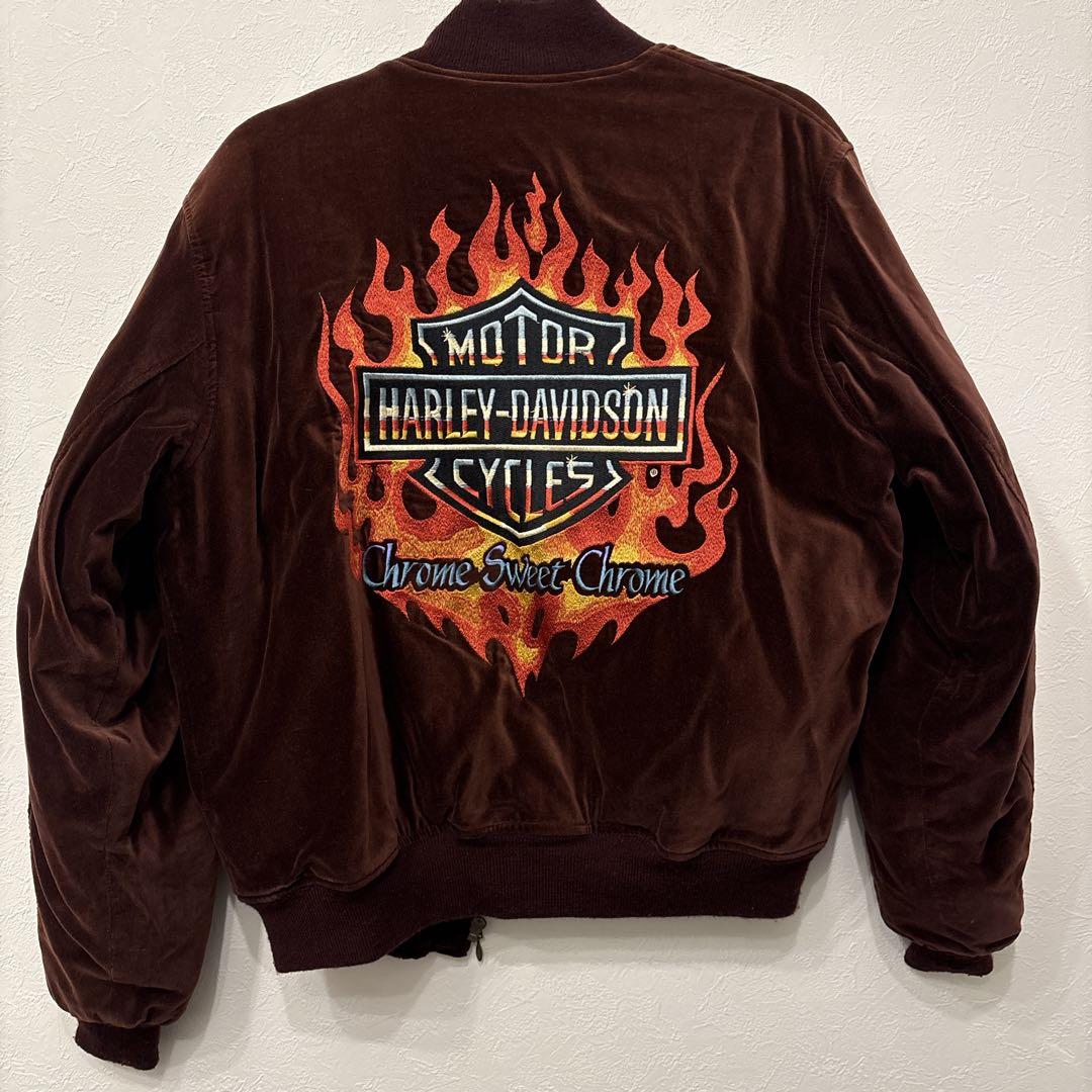 HARLEY DAVIDSON 別珍 ベロア フレイム スカジャン