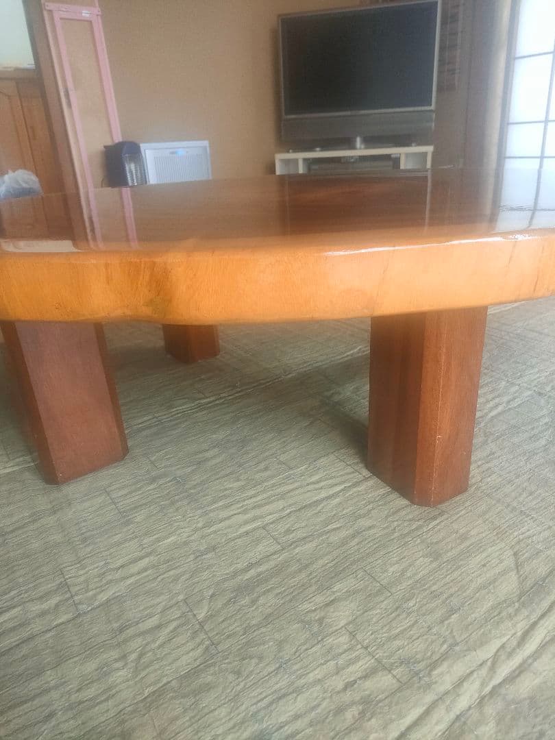 輪切り一枚板テーブル モンキーポッド 座卓