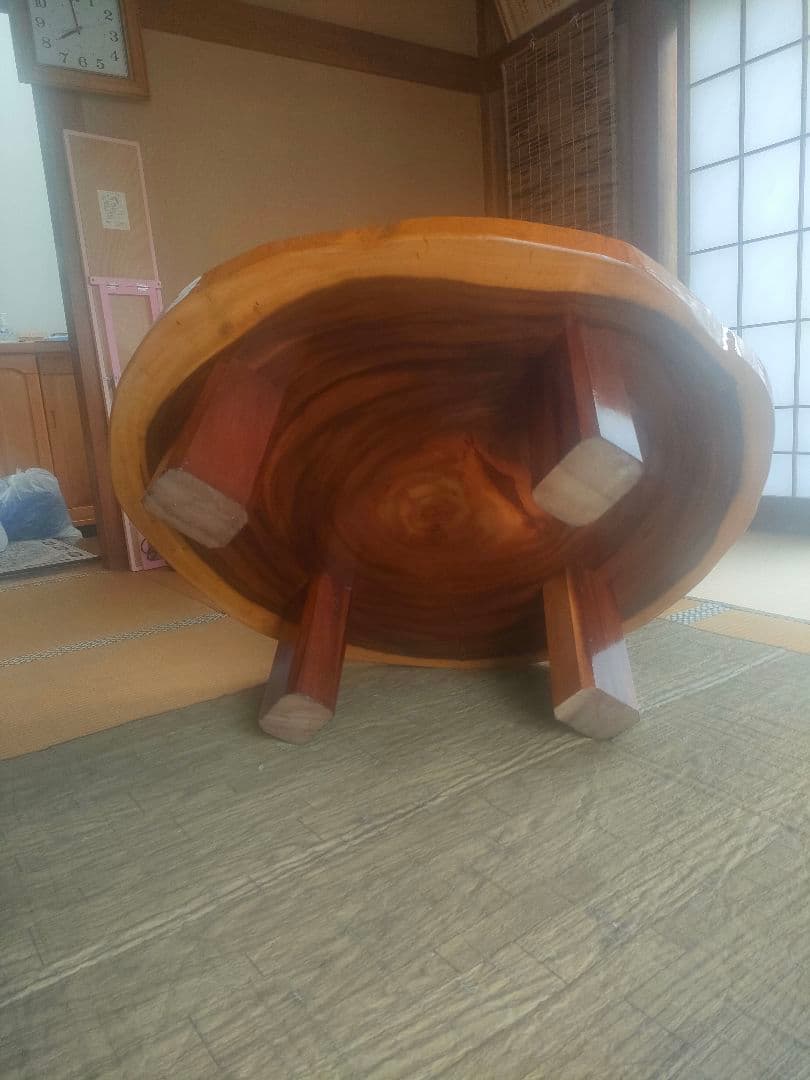 輪切り一枚板テーブル モンキーポッド 座卓