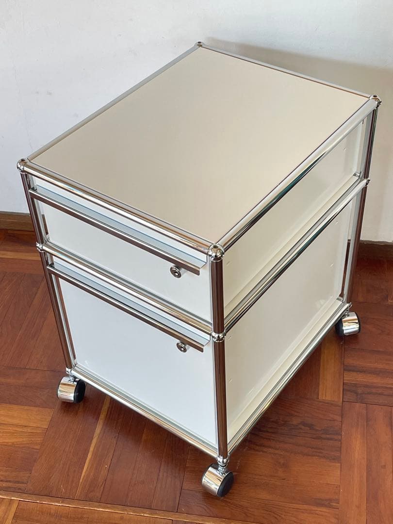 USM ハラー システム 2段 ロールボーイ ピュアホワイト デスク ワゴン 2