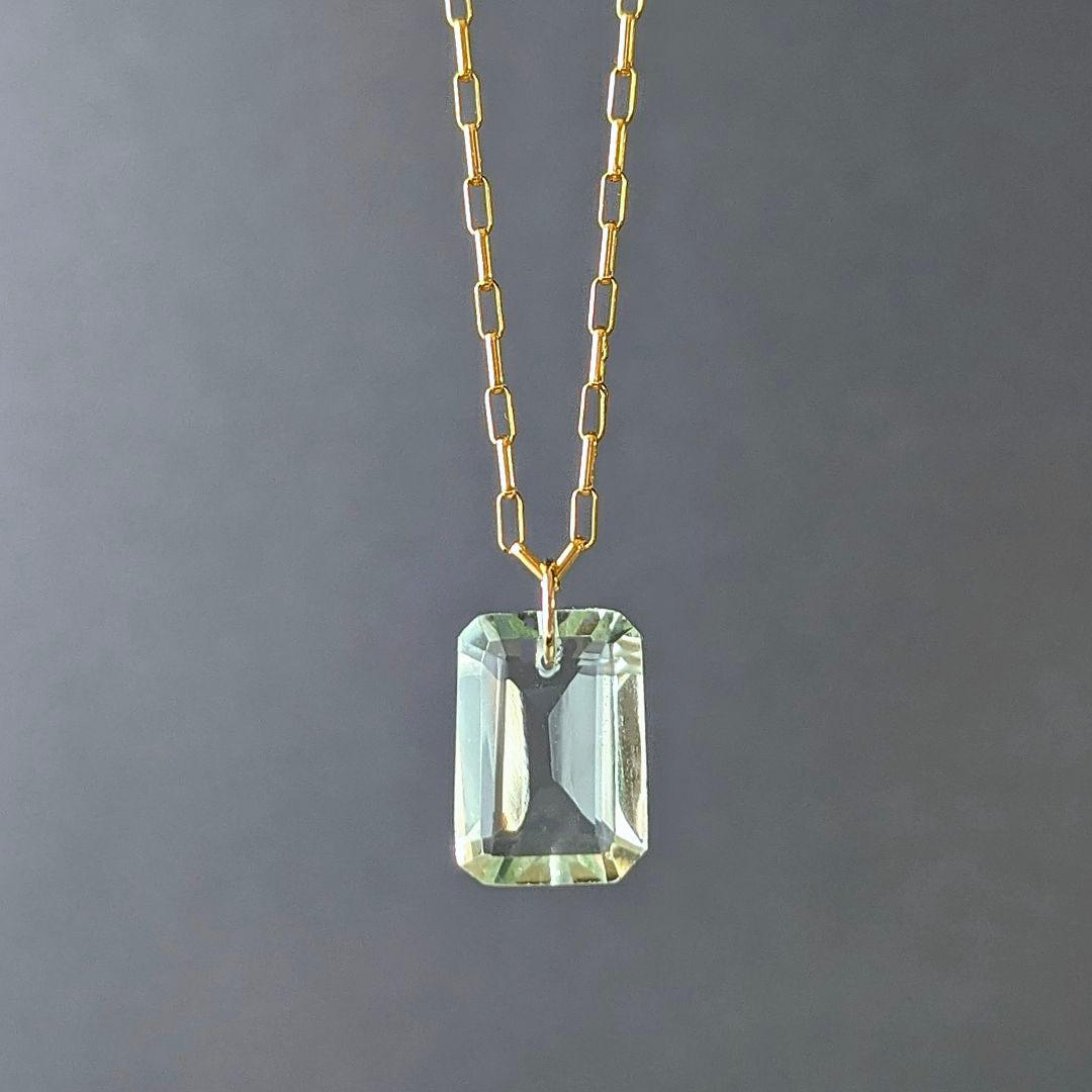 ♢N♢K18 グリーンクォーツ 4.65ct ネックレスチャーム