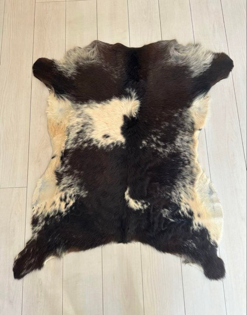 カウラグ 牛革 ラグマット ハラコ ミッドセンチュリー インダストリアル