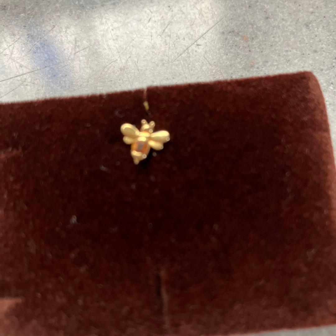 新品蜂デザイン ミツバチ18金ゴールドトーン ピアス(片耳用)
