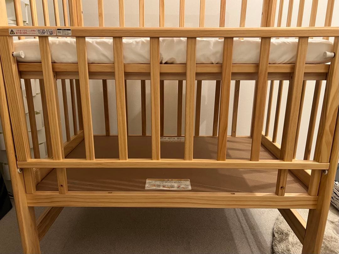 木製ベビーベッド 70x120cm 寝具セット
