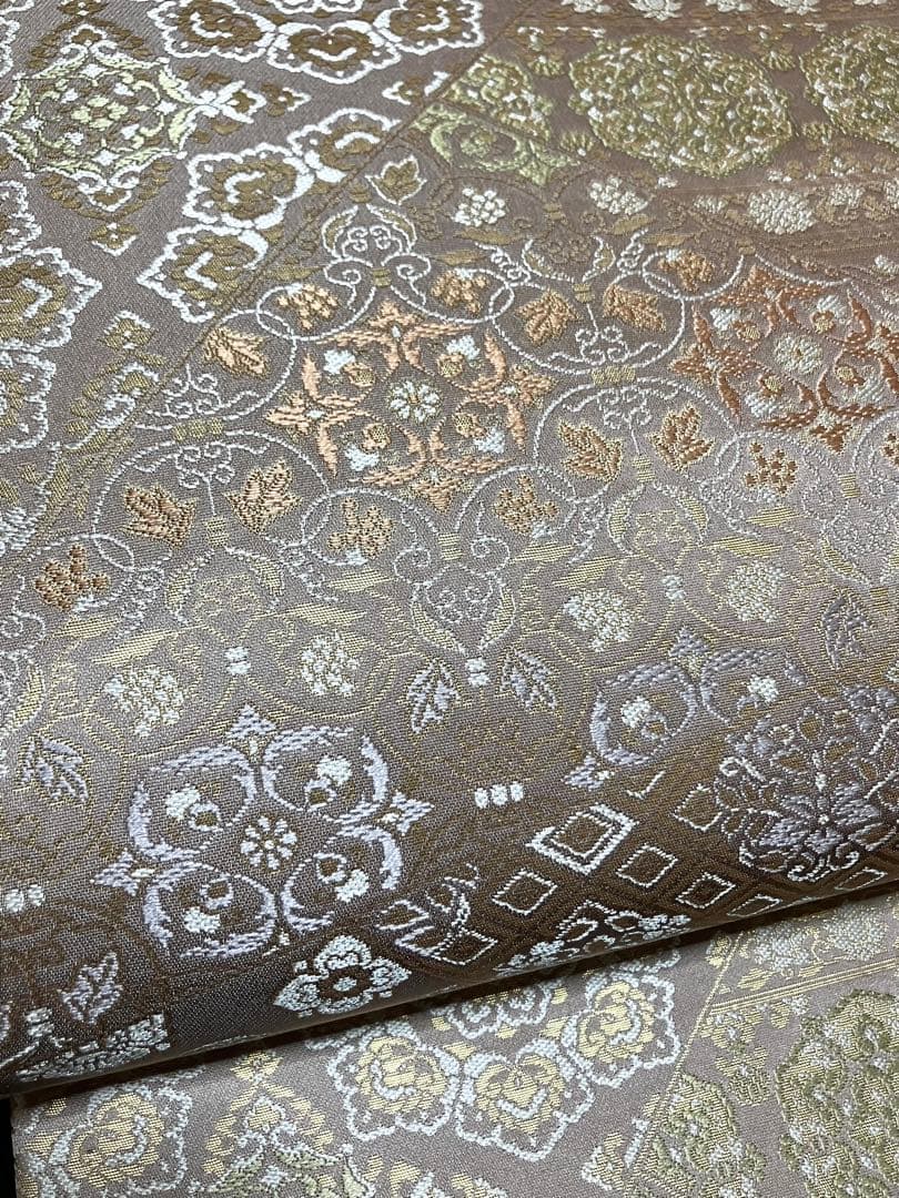 箔屋清兵衛 陰山織物 袋帯 六通柄 正絹 華文 美品 イ6503