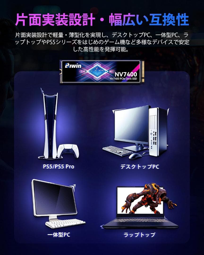 内蔵型SSD Biwin NV7400 1TB NVMe Gen4 SSD