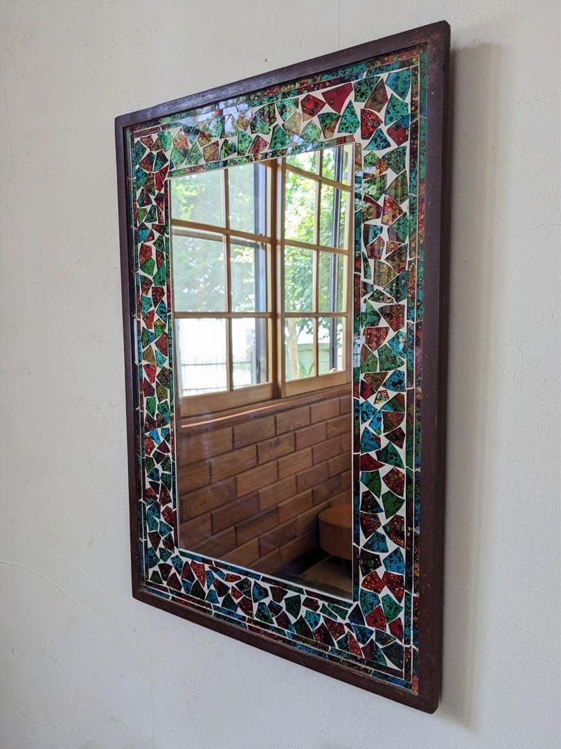 【rin】ステンドグラスの壁掛けミラー