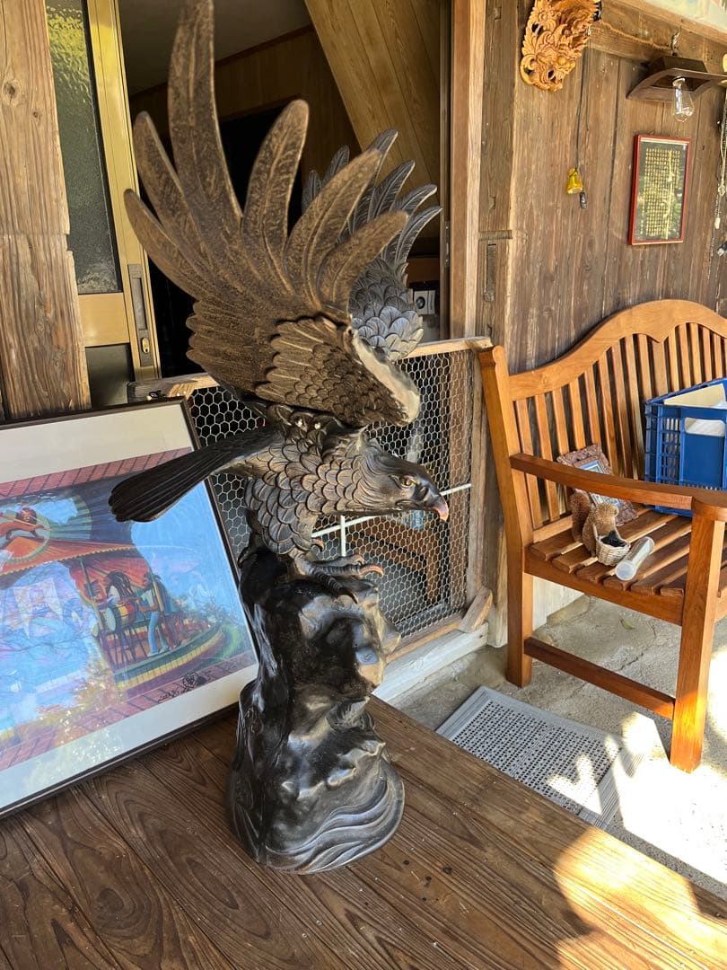 金属製 鷲の彫刻 幅約89cm