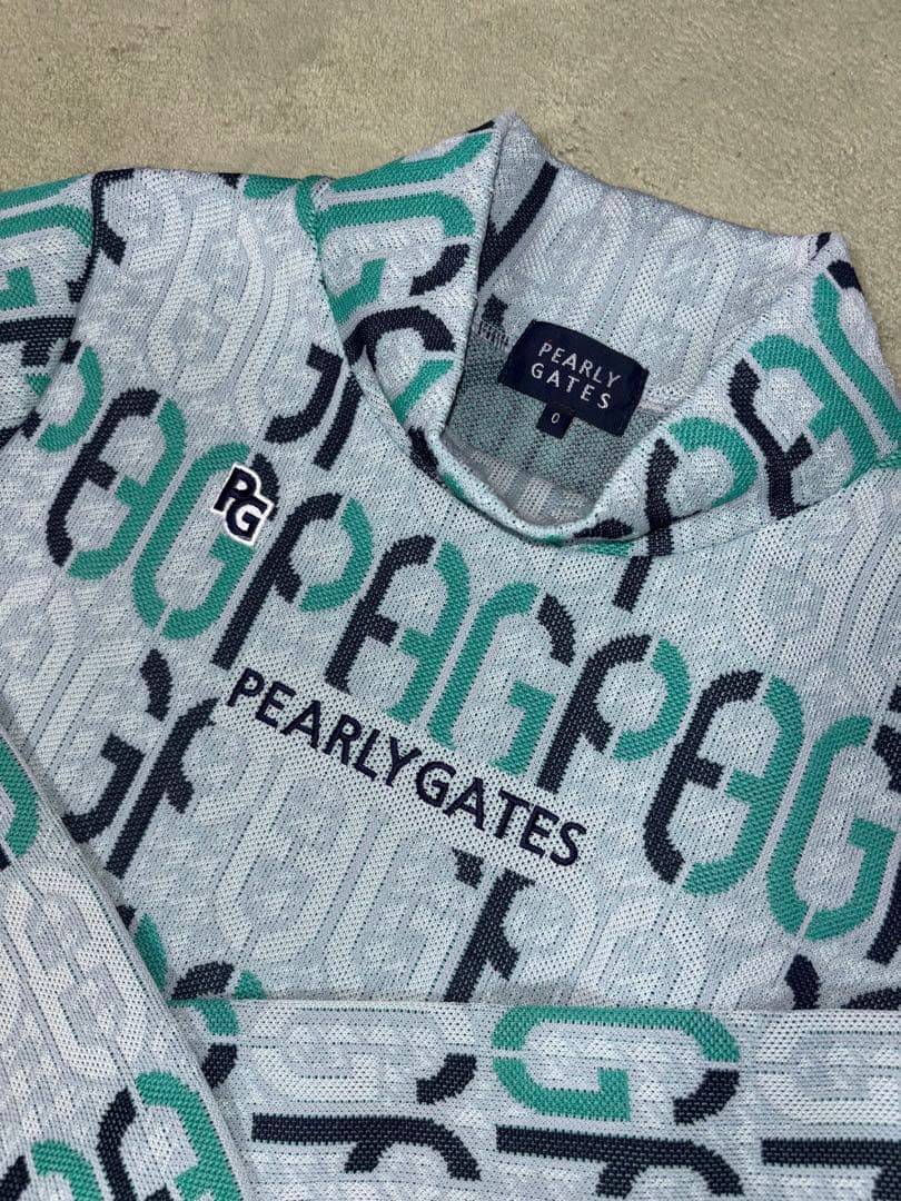 （新品）パーリーゲイツ、アモッサロゴ クサリ柄、ニットワンピース、サイズ0