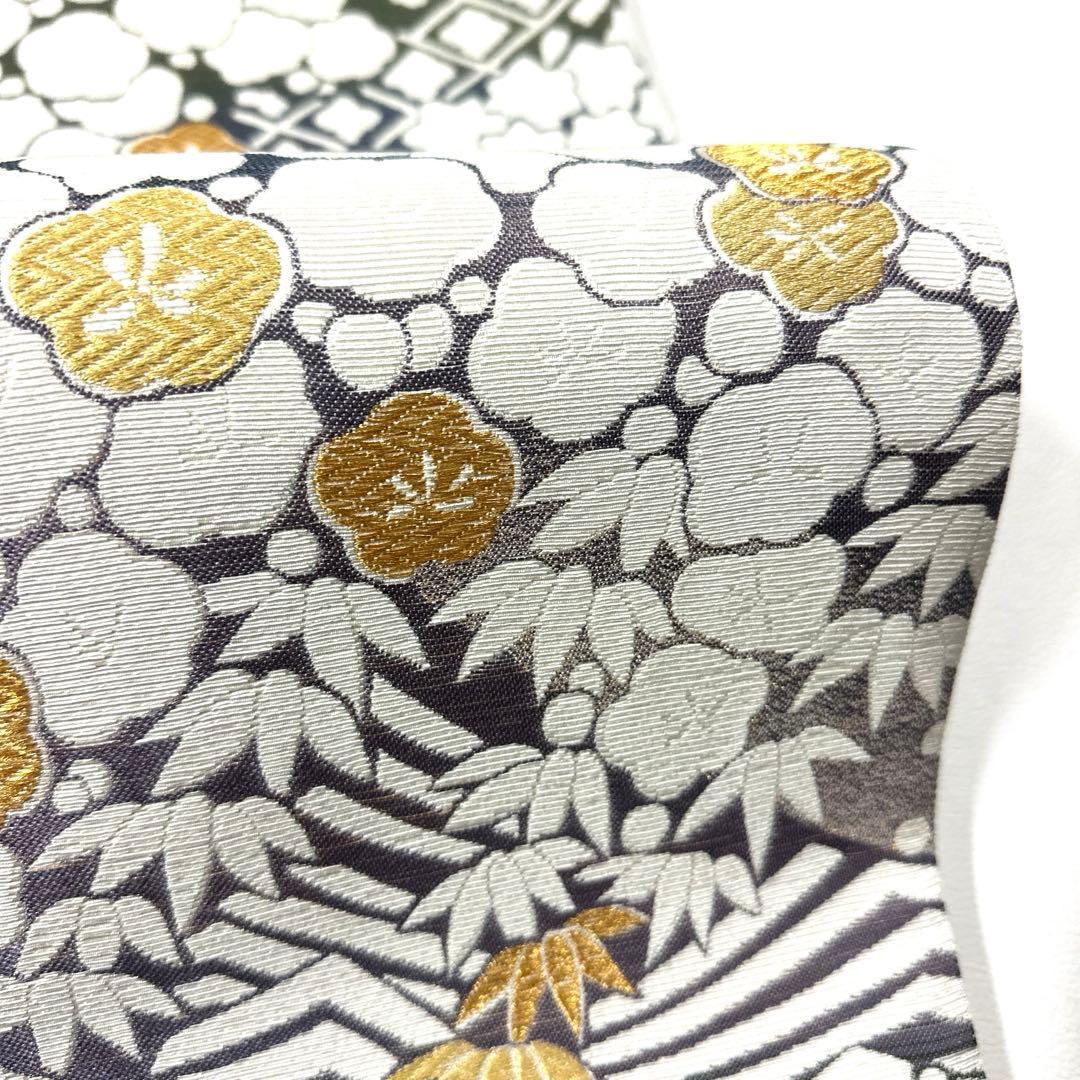 専用帯6127 ●高級 正絹 六通 袋帯 竹 梅