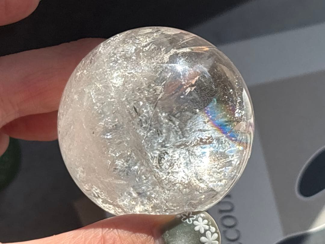 《ピンククリアクォーツ＊ピンクファイヤークォーツ小サイズスフィア》