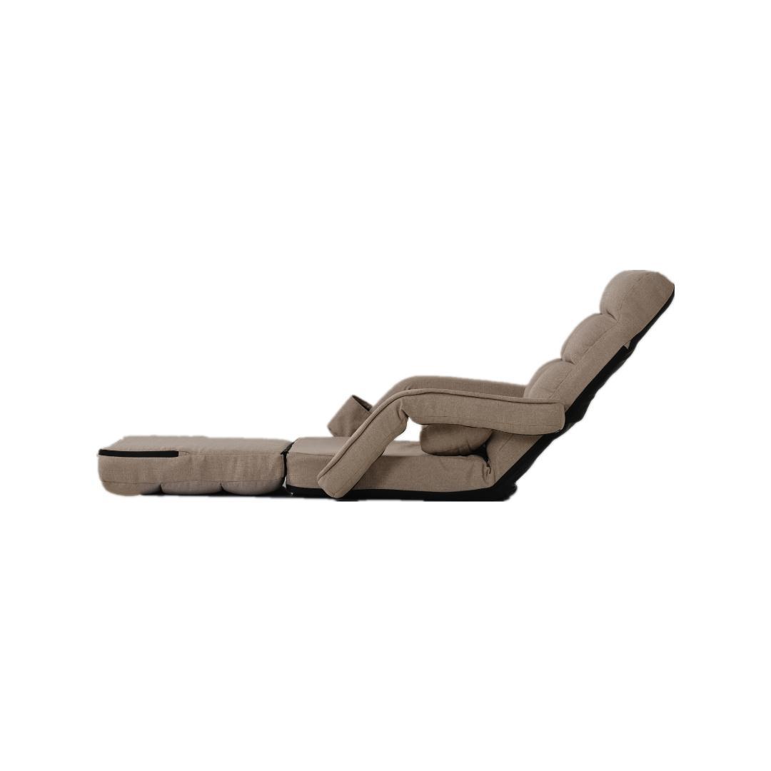 座椅子 リクライニング14段ギアリクライニングチェアーファブリック【コーヒー】