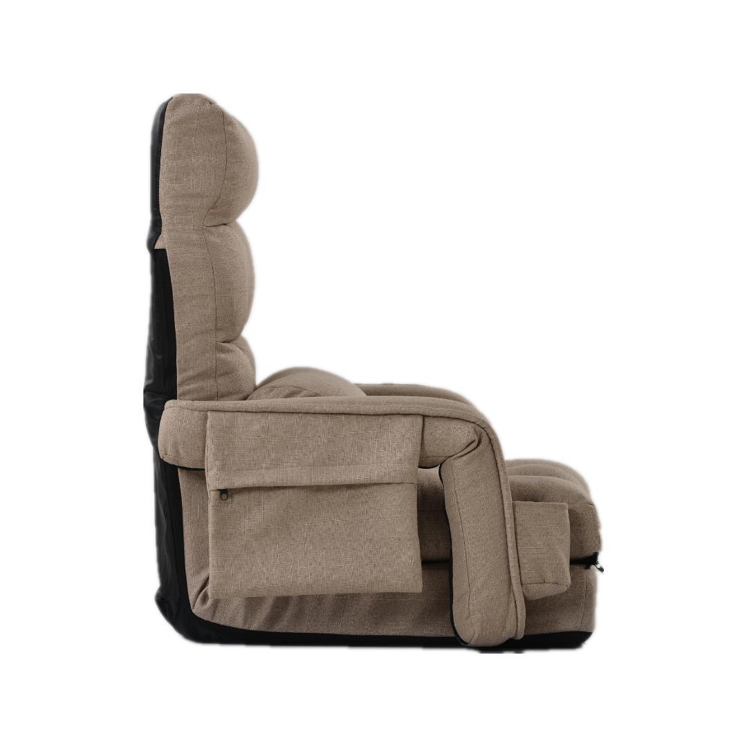 座椅子 リクライニング14段ギアリクライニングチェアーファブリック【コーヒー】