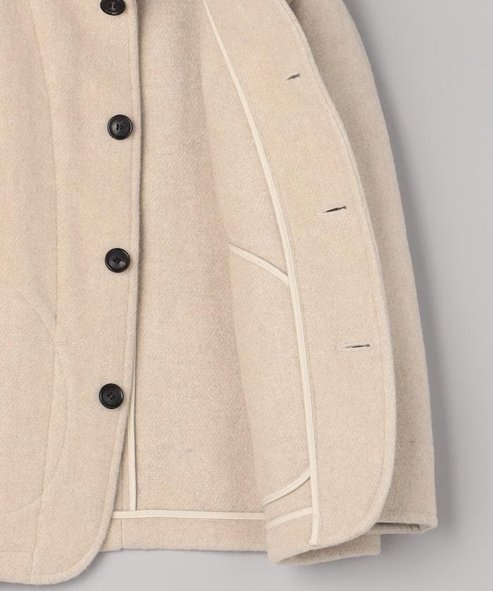 DANTON ダントン ウールパイル 丸襟ジャケット レディース