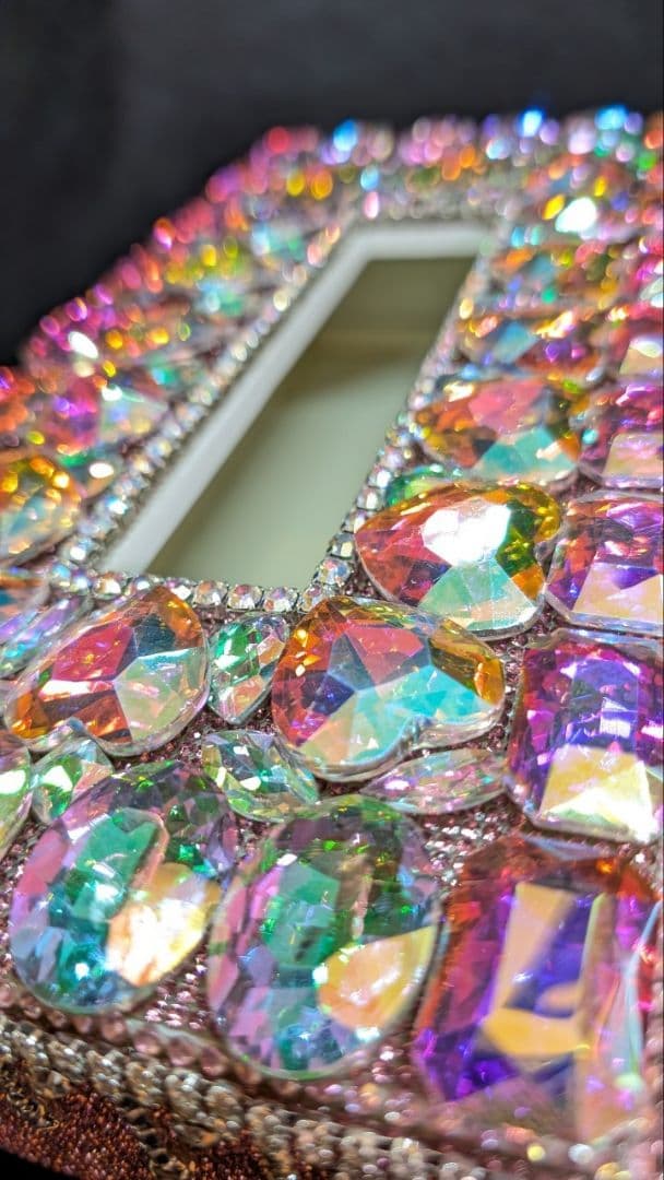 ティッシュケース　デコケース　ハンドメイド　キラキラ　ピンク