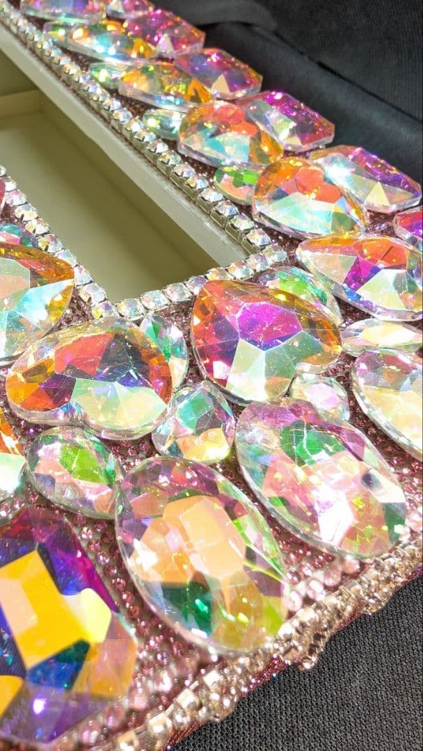 ティッシュケース　デコケース　ハンドメイド　キラキラ　ピンク