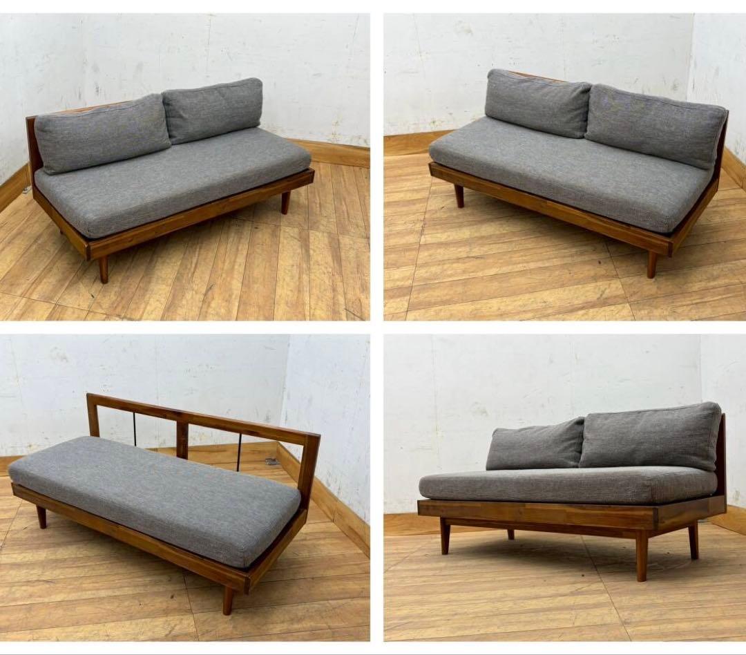 unico ウニコ SWELLA スウェラ ベンチアームレスソファ　グレー