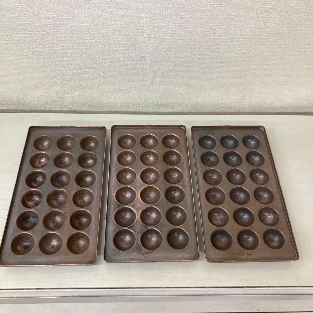 3連銅板たこ焼き器（18穴）