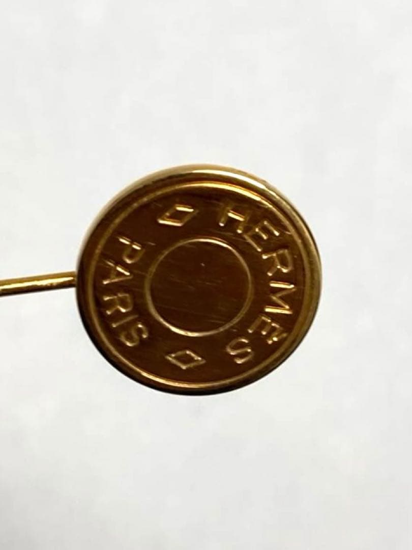 良品　HERMES エルメス　セリエ　ピンブローチ　ピンバッチ　ゴールド　箱付き