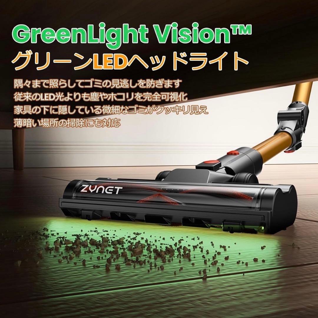 LEDヘッドライト付き✨ 掃除機 コードレス 折り畳み式 サイクロン式 強力吸引
