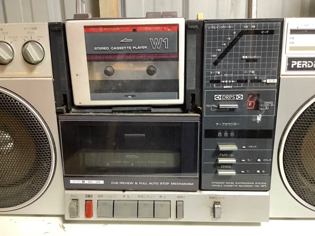 [z716]HITACHI PERDISCO TRK-W1 ラジカセ