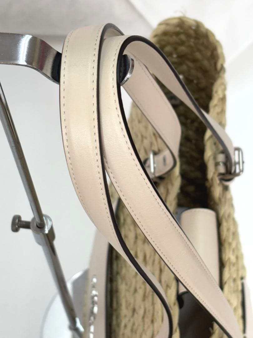 COACH コーチ レザー×ストロー カゴバッグ トート 大容量