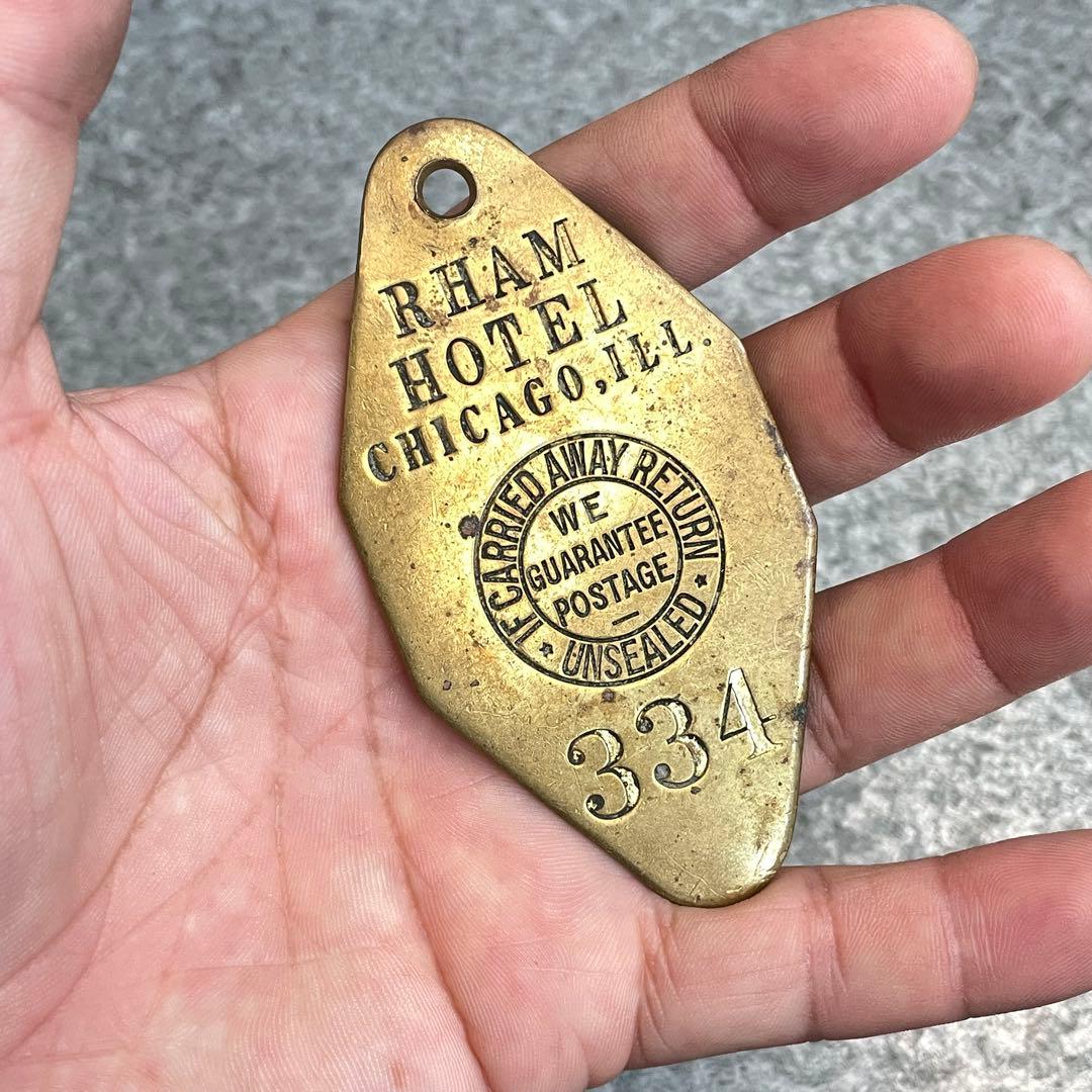 アメリカ製USAヴィンテージ モーテル ホテル キー 334 イリノイ