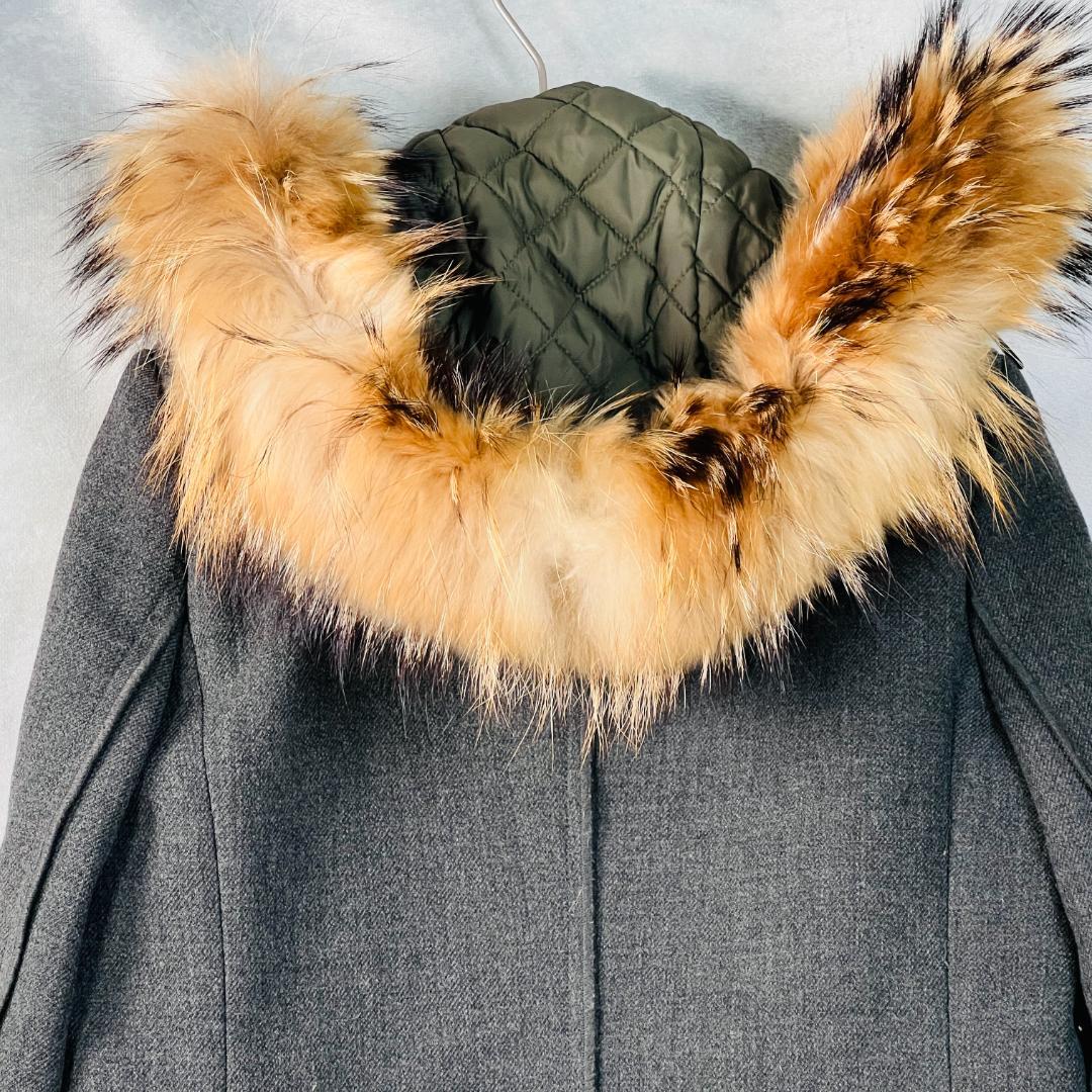 【ドルチェ＆ガッバーナ】Pコート リバー ダブル リアルファー ラクーン L