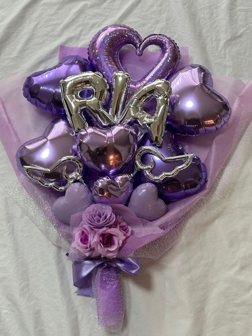 R❤︎　3月　卒業式　バルーン　花束　ブーケ　プレゼント　パープル