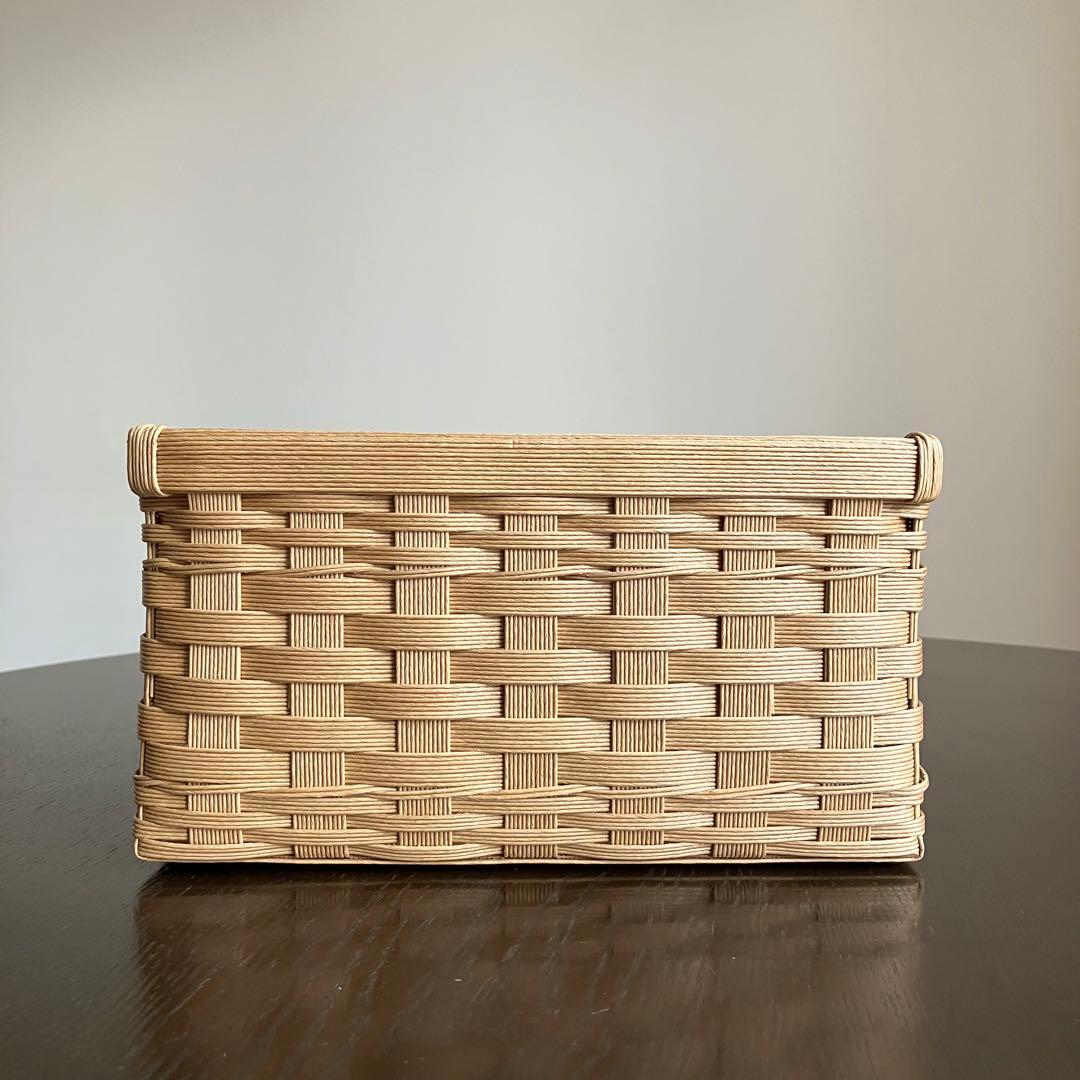 かかのり　エコクラフト　クラフトテープ　ボックス型のかご&鍋敷き