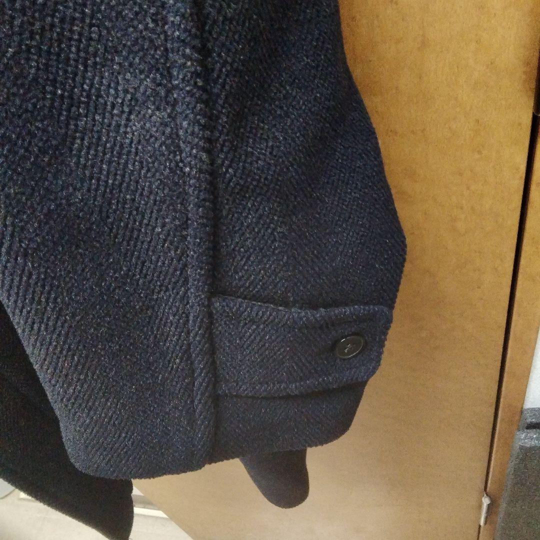 ★【ムーアブルック生地】英国製 オースチンリード 黒 ダッフルコート サイズL