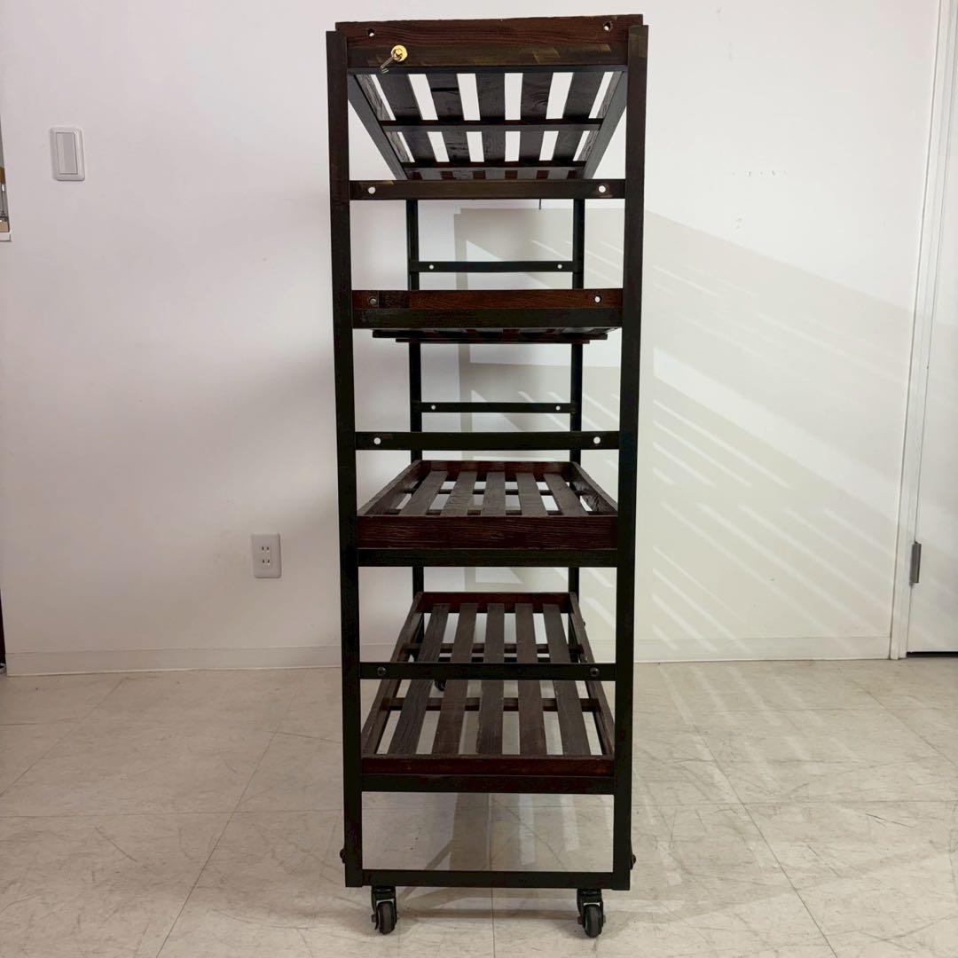 クラッシュゲート　キャスターワゴン　シェルフ　古材