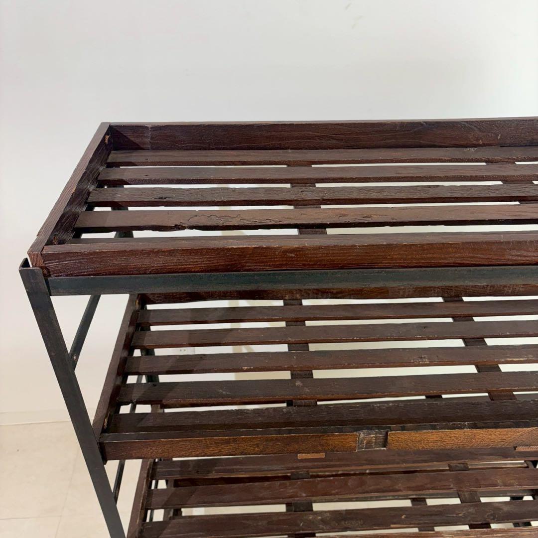 クラッシュゲート　キャスターワゴン　シェルフ　古材