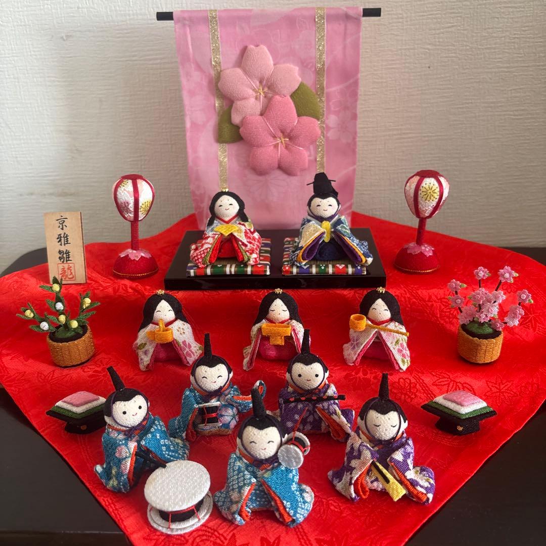 値下げ‼️ひな人形 １０人揃い 47幅　ちりめん　雛人形 京都製