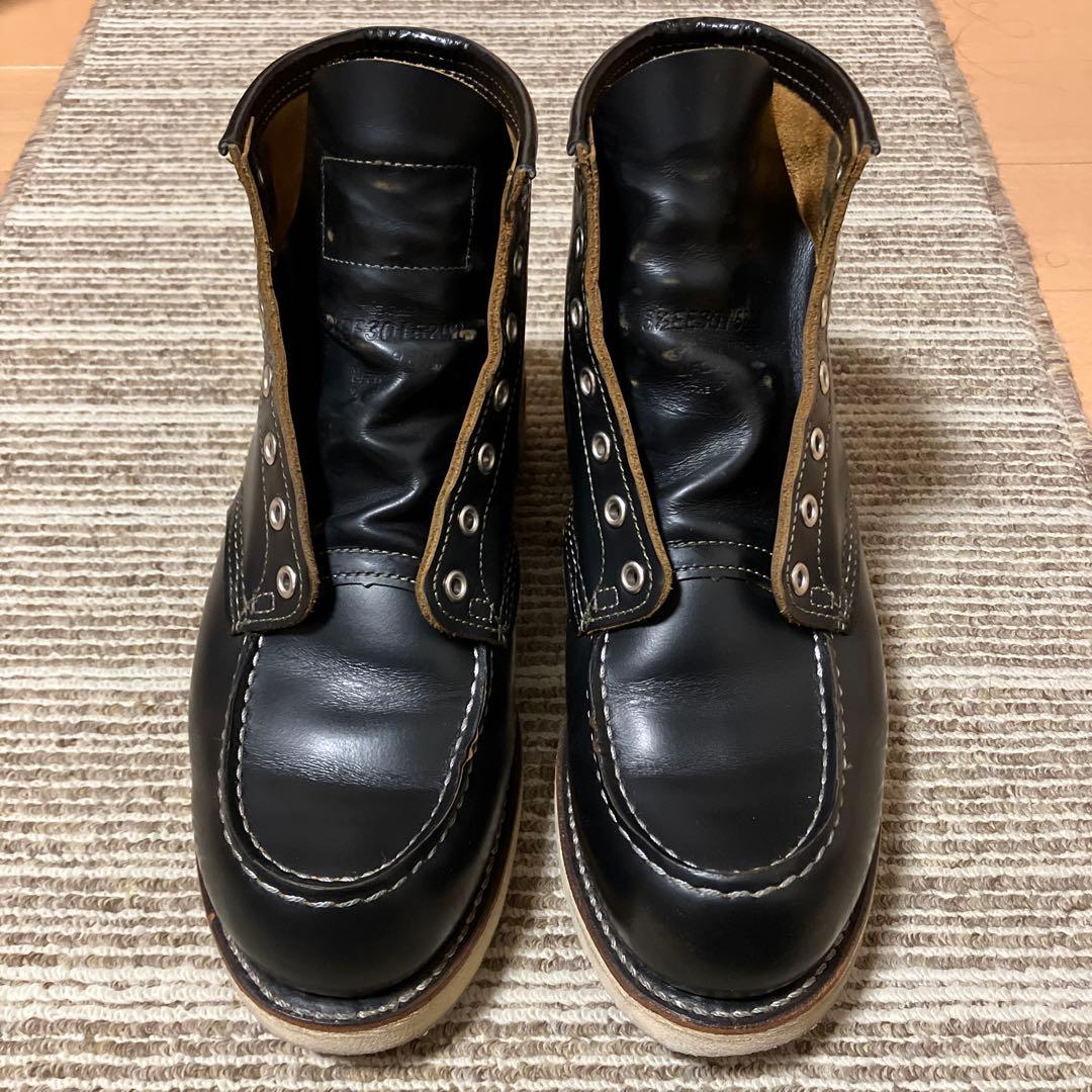 黒 レザー ワークブーツ