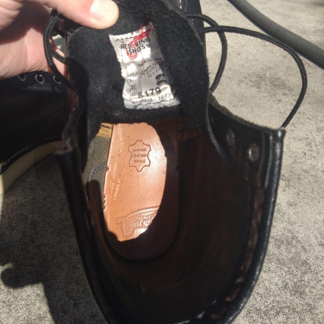 黒レザー ハイカット ワークブーツ