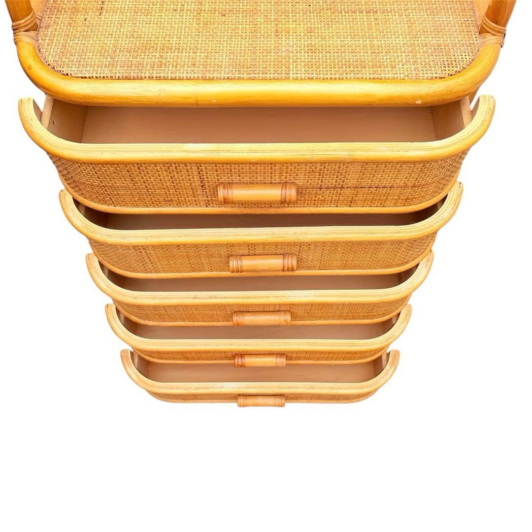 ラタン　5段　籐　棚　チェスト　アンティーク