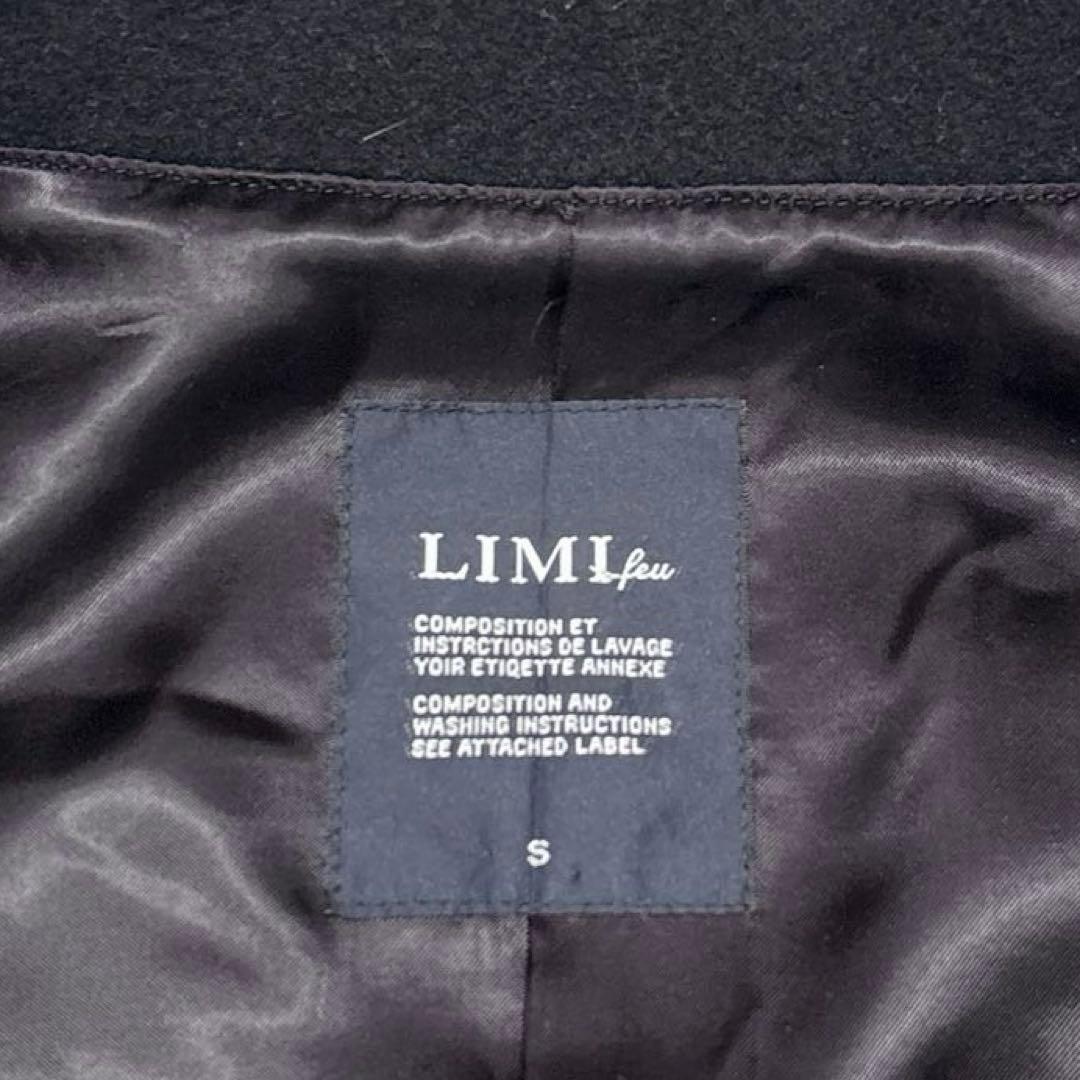 【LIMI feu】リミフゥ ウールコート ショート丈 ケープスリーブ ブラック