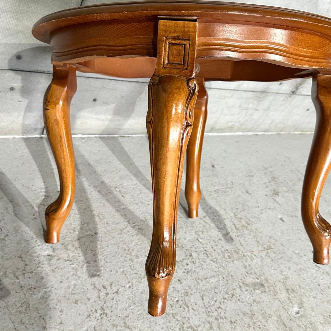 ✦90s✦ 象嵌 ラウンドテーブル 60cm 猫脚 ヨーロピアン クラシック