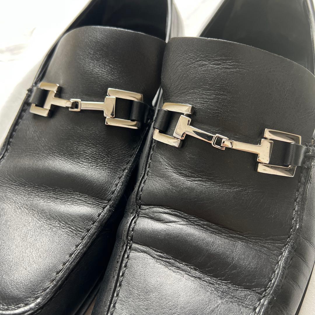 靴 GUCCI square toe leather bit Loafers