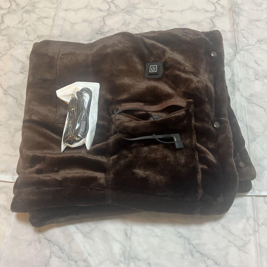 USB式 肩掛け 電気毛布 速暖 電気ひざ掛け ブランケット 150×80cm